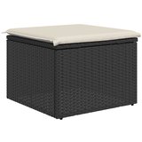  Vrtni tabure s jastukom crni 55 x 55 x 37 cm od poliratana | shoptok.hr