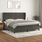 The Living Store Box spring postelja z vzmetnico temno siva 200x200 cm žamet - Box Spring Postelja, (21493444) | Shoptok.si