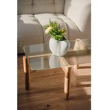 noo.ma Klubska mizica s stekleno mizno ploščo v naravni barvi 55x105 cm Kob – | Shoptok.si