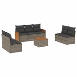  8-dijelni set vrtnih sofa od poliratana s jastucima sivi | shoptok.hr