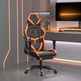  Gaming stol z oporo za noge črno in oranžno umetno usnje | Shoptok.si