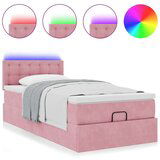 vidaXL Otomanski okvir kreveta s madraca ružičasti 90x190cm baršunasti | shoptok.hr