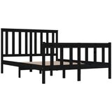  Posteljni okvir črn iz trdne borovine 140x190 cm, (20648085) | Shoptok.si