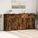 vidaXL Komoda 2 kosa dimljeni hrast 79x38x80 cm inženirski les | Shoptok.si