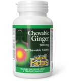 Natural Factors tablete đumbira, 500mg, 90 tableta za žvakanje