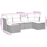  6-dijelni set vrtnih sofa s jastucima bež od poliratana | shoptok.hr