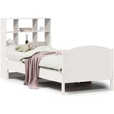 vidaXL Knjižna postelja brez ležišča bela 90x200 cm trdna borovina | Shoptok.si