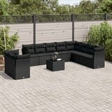 vidaXL 11-dijelni set vrtnih sofa od poliratana s jastucima crni | shoptok.hr