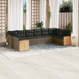  10-dijelni set vrtnih sofa od poliratana s jastucima sivi | shoptok.hr