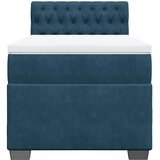 Box spring krevet s madracem tamnoplavi 90x200 cm baršunasti | shoptok.hr