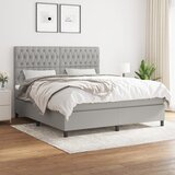 The Living Store Box spring postelja z vzmetnico svetlo siva 180x200 cm blago - Box Spring Postelja, (21517260) Cene