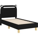  Okvir kreveta za malu djecu s naslonom Crna 70 x 140 cm Tkanina | Eponuda.com