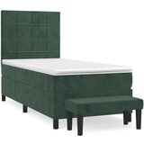 vidaXL Box spring krevet s madracem tamnozeleni 90x190 cm baršunasti | shoptok.hr