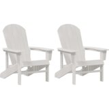 vidaXL Adirondack stol 2 kosa Bela 74x82x90 cm HDPE | Shoptok.si