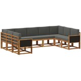  Set vanjskih sofa 9 kom. Prirodna i antracit Smeđa 304 x 187,5 x 73 cm | shoptok.hr