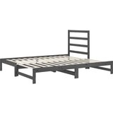  Izvlečna dnevna postelja siva 2x(90x200) cm trdna borovina, (20727138) | Shoptok.si
