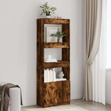 vidaXL Visoka komoda Smoked Oak 63x33x180 cm od konstruiranog drva | shoptok.hr