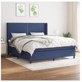 vidaXL Box spring postelja z vzmetnico modra 180x200 cm blag | Shoptok.si