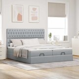  Okvir kreveta s madracima svijetlosivi 160x200cm od tkanine | shoptok.hr