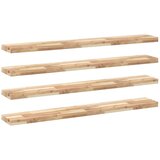 vidaXL Plutajuće police 4 kom 120x20x4 cm Neobrađeno puno drvo akacije - Prirodna 120 x 20 x 4 cm 4 1 | shoptok.hr