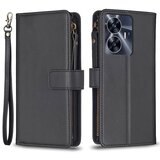 INORCO BF Style-19 za Realme C55 enobarvna usnjena torbica za telefon z žepom na zadrgo, pokrov stojala za denarnico, (22033419) Cene