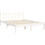  Kreveta s uzglavljem bijeli 140 x 190 cm od masivnog drva | shoptok.hr