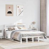 Maison Chic Posteljni okvir - Dvoposteljna postelja - Zakonska postelja brez vzmetnice bel 140x190 cm trdna borovina-J11356, (21771773) | Shoptok.si