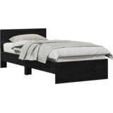vidaXL Posteljni okvir s hrbtom Črna hrastovina 90x200 cm Umetna masa | Shoptok.si