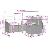  Sjedeća garnitura za vrt 5 kom. Siva poliratan 100 x 55 x 73 cm | Shoptok.si