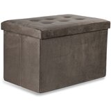  Sklopivi tabure XL s gumbima - 60x38x38cm baršunasto smeđa x 4 | shoptok.hr