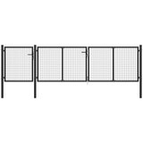 vidaXL Vrtna vrata jeklena 400x75 cm antracitna Cene