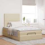  Otomanski okvir kreveta s madraca krem 120x190 cm od tkanine | Eponuda.com