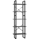vidaXL ormarić za knjige s 5 razina sivi 60 x 30 x 175 cm od iverice | shoptok.hr