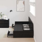  S uzglavljem s ladicama Crni hrast 75 x 190 cm Konstruirano drvo | shoptok.hr