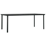 vidaXL Vrtna jedilna miza črna 200x100x74 cm jeklo in steklo, (20665660) | Shoptok.si