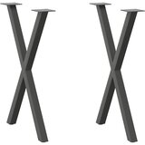 vidaXL Noge za jedilno mizo X-oblika 2 kosa antracit 50x(72-73) cm | Shoptok.si
