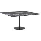 Stolna ploča crna 80 x 80 cm 6 mm staklena s mramornim uzorkom | Eponuda.com