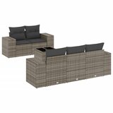  6-dijelni set vrtnih sofa od poliratana s jastucima sivi | shoptok.hr