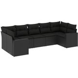  7-dijelni set vrtnih sofa od poliratana s jastucima crni | shoptok.hr