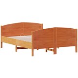  Okvir kreveta s uzglavljem voštano smeđi 140x190 cm od borovine | shoptok.hr