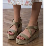 D/CEO Green wedge espadrille sandals Sywiera | Shoptok.si