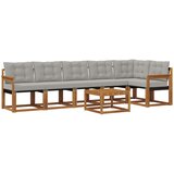  Set vanjskih sofa 7 kom. Prirodna i svijetlo siva | shoptok.hr