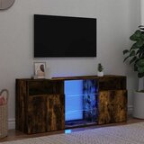 TV ormarić s LED svjetlima boja dimljenog hrasta 120x30x50 cm | shoptok.hr