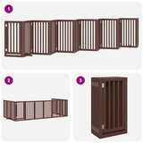  Vrata za pse s vratašcima 12 panela sklopiva 600 cm drvo topole Smeđa 50 x 90 x 2 cm | shoptok.hr