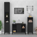 Maison Chic Kopalniško pohištvo - Kopalniški sestavi 3 kosi črne barve inženirski les, (21788050) | Shoptok.si