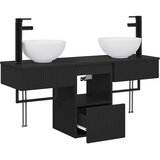  Set namještaja za kupaonicu 3 kom. Crna Konstruirano drvo | shoptok.hr