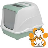 Moderna flip cat jumbo green 57cm, zatvoreni toalet za mačke, zeleni