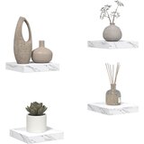  Polica na zidu Zidne 4 pcs Bijeli mramor 23 x 23,5 x 4 cm | shoptok.hr