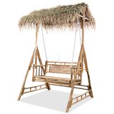 vidaXL Gugalnica za 2 osebi s palmovimi listi bambus 202 cm Cene