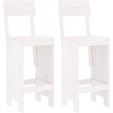  Barski stolci 2 kom bijeli 40x48,5x115,5 cm od masivne borovine | shoptok.hr